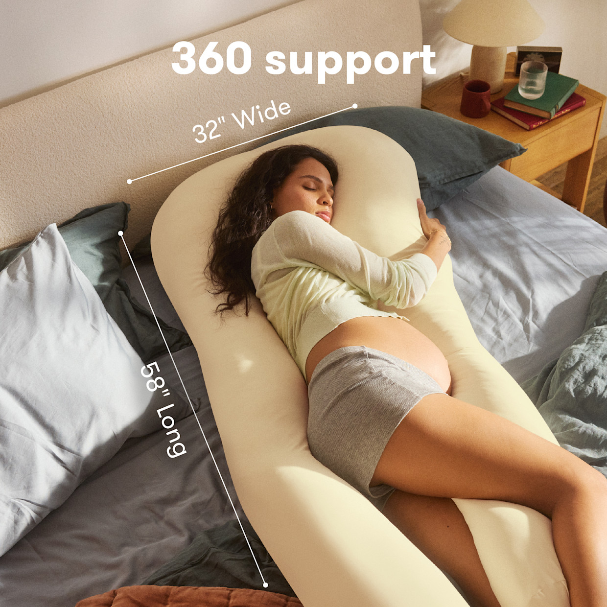 Frida Mom Full Body Support Pregnancy Pillow - Ivory.