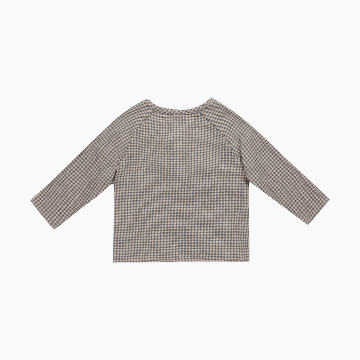 Quincy Mae Zion Shirt - Indigo Gingham, 0-3 M.