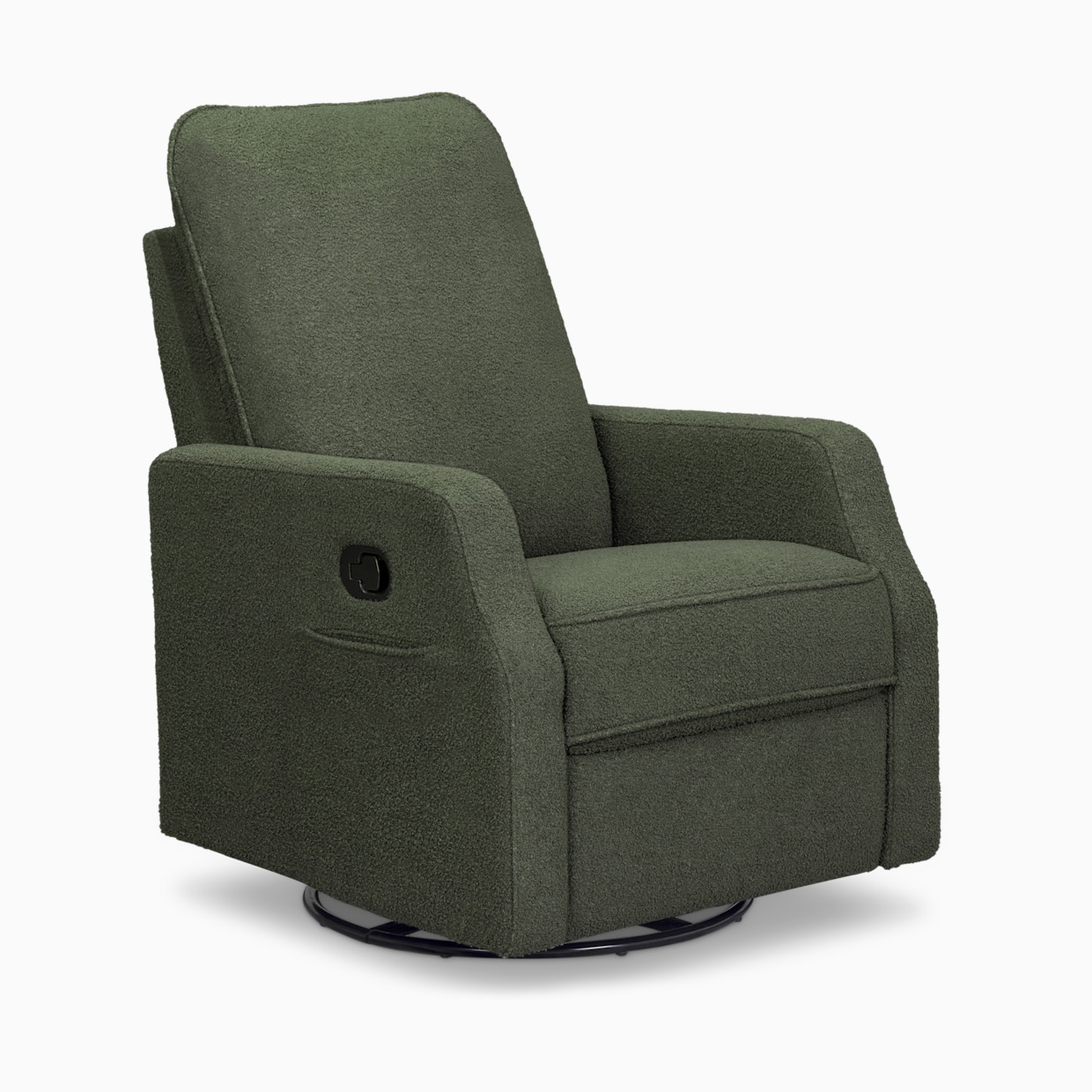 daVinci Lucas Pillowback Manual Swivel Recliner - Cozy Olive Boucle.