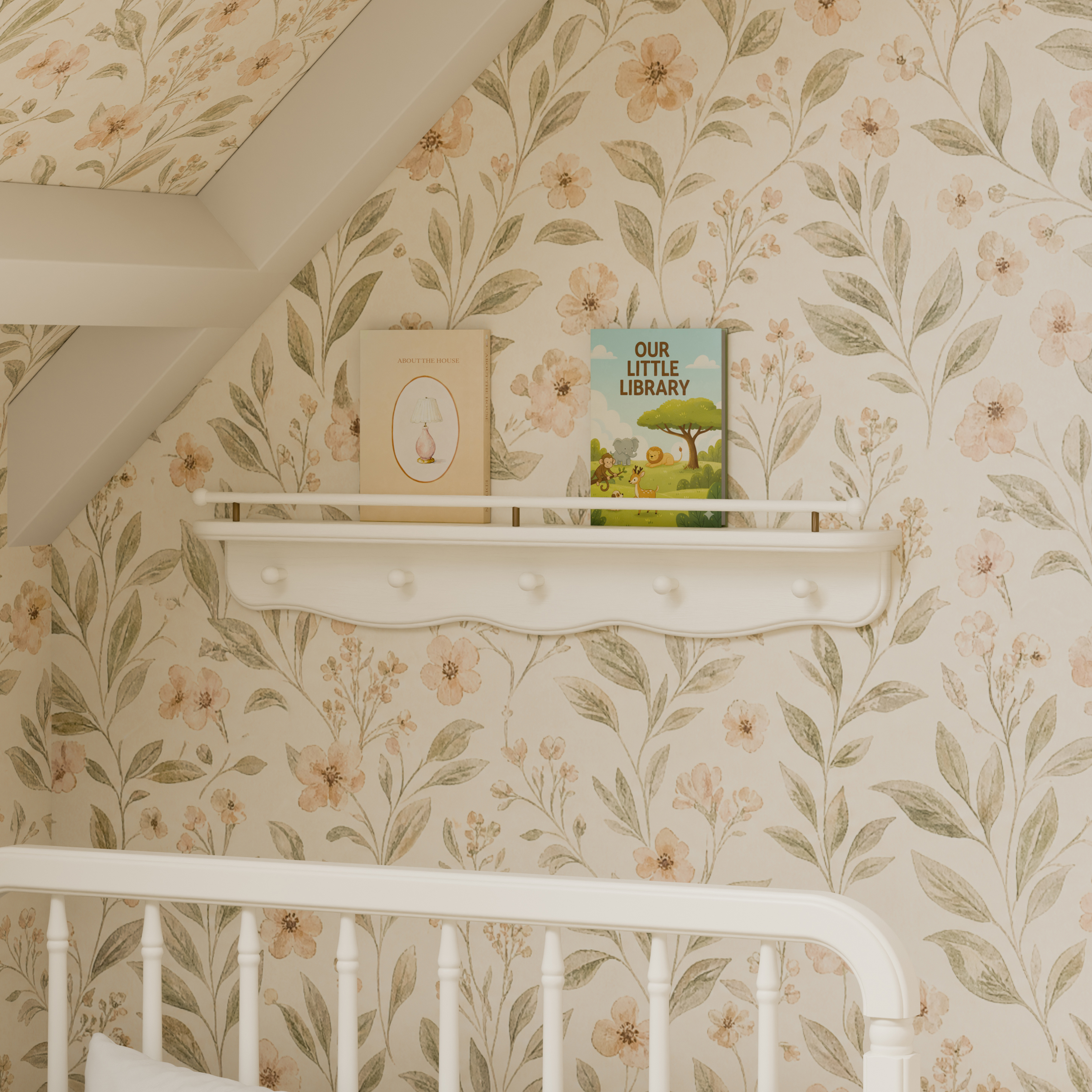 Namesake Liberty 31" Wall Shelf with Hooks - Warm White.