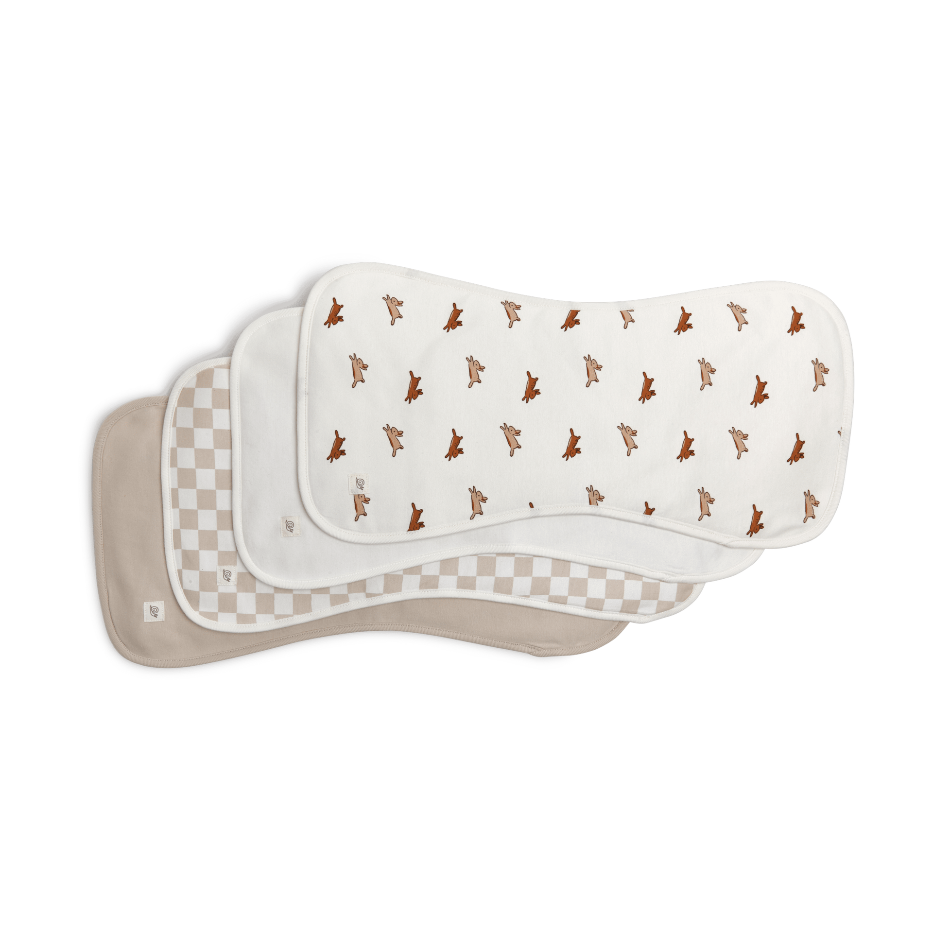 Tiny Kind 4 Pack Organic Burp Cloth - Bunny Hop.