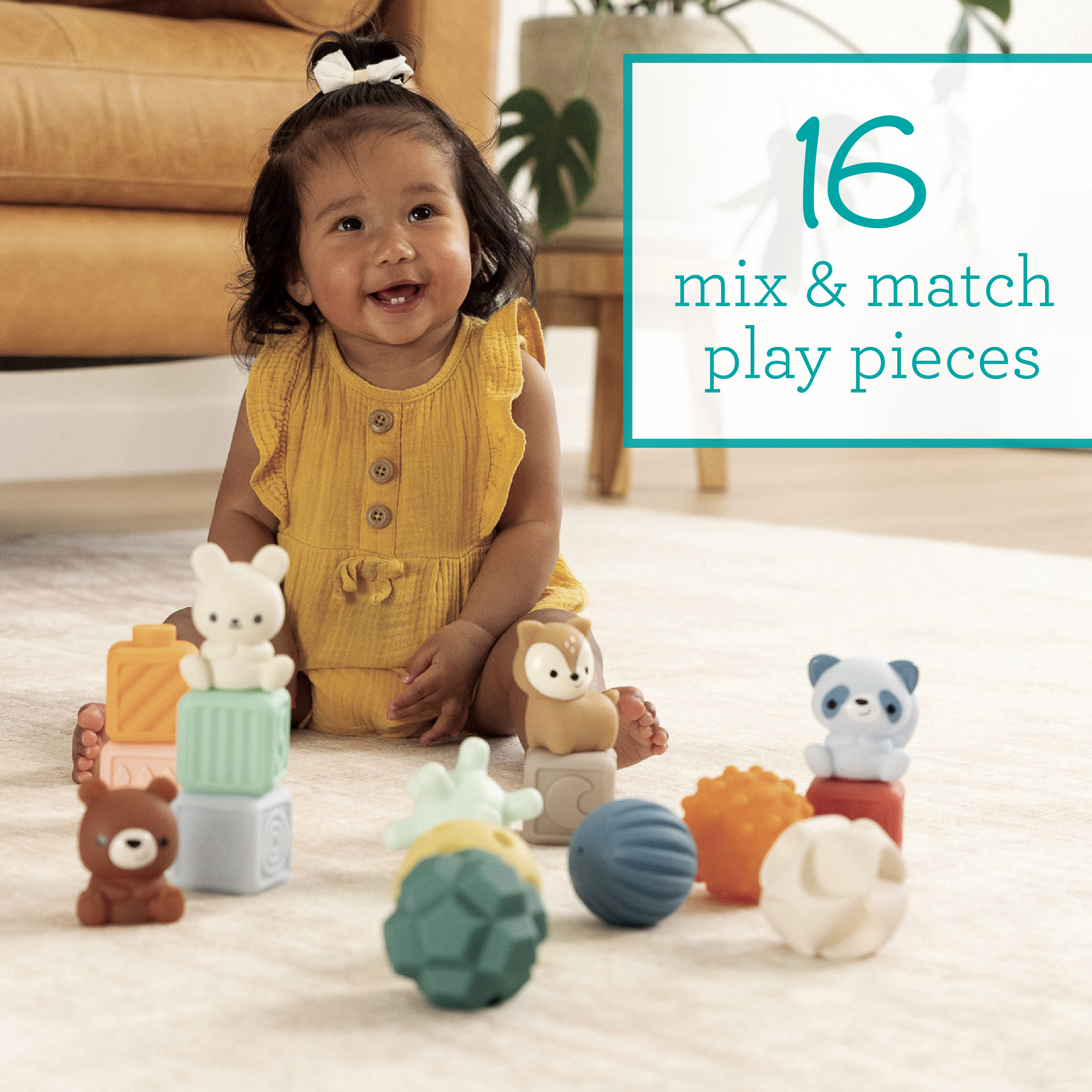 Infantino Balls, Blocks & Buddies Activity Toy Set - Woodland.