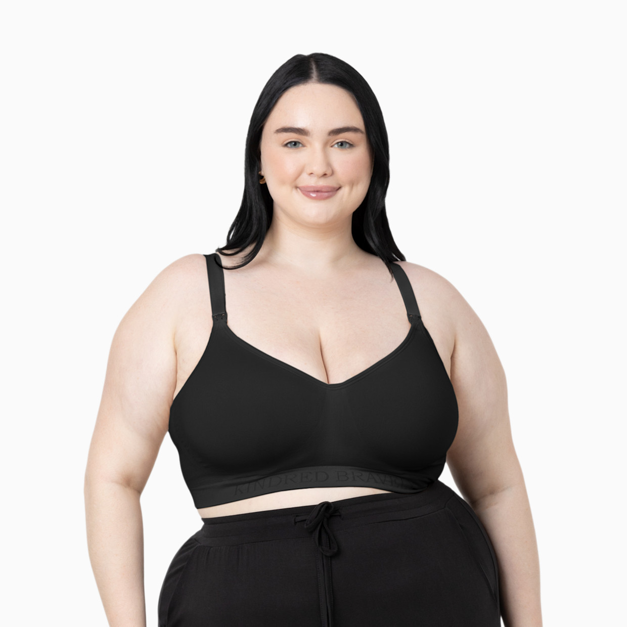 Kindred Bravely Signature Sublime Contour Maternity & Nursing Plunge Bra - Black, Medium Busty.