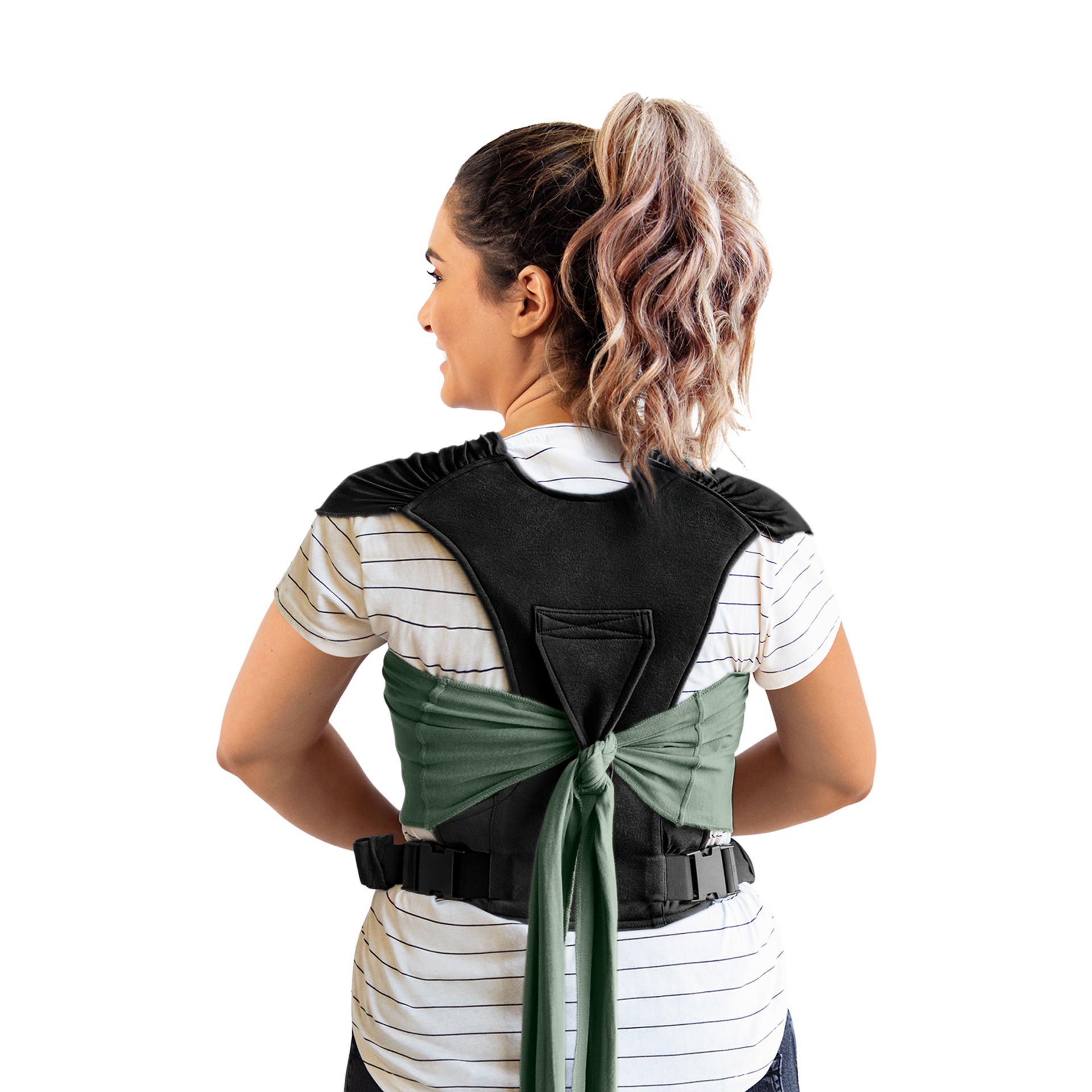 Moby Easy Wrap Carrier - Olive/Black.