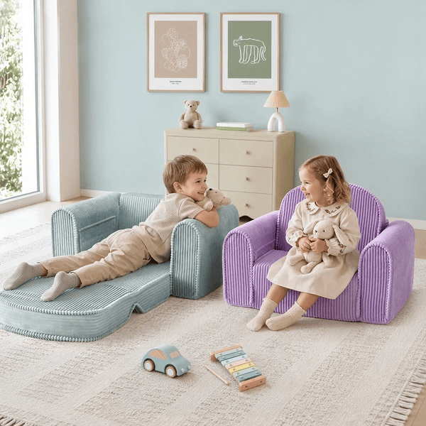 Tiny Land GentleSnug Corduroy Kid Chair - Purple.