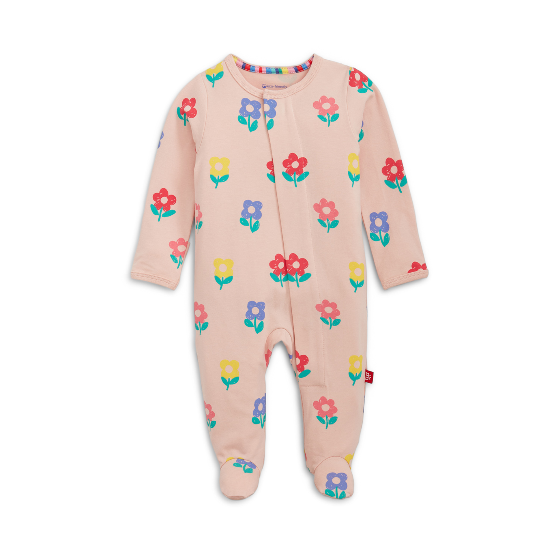 Magnetic Me Cloudstretch Magnetic Footie (2-Pack) - Floral Multi, 3-6 M.