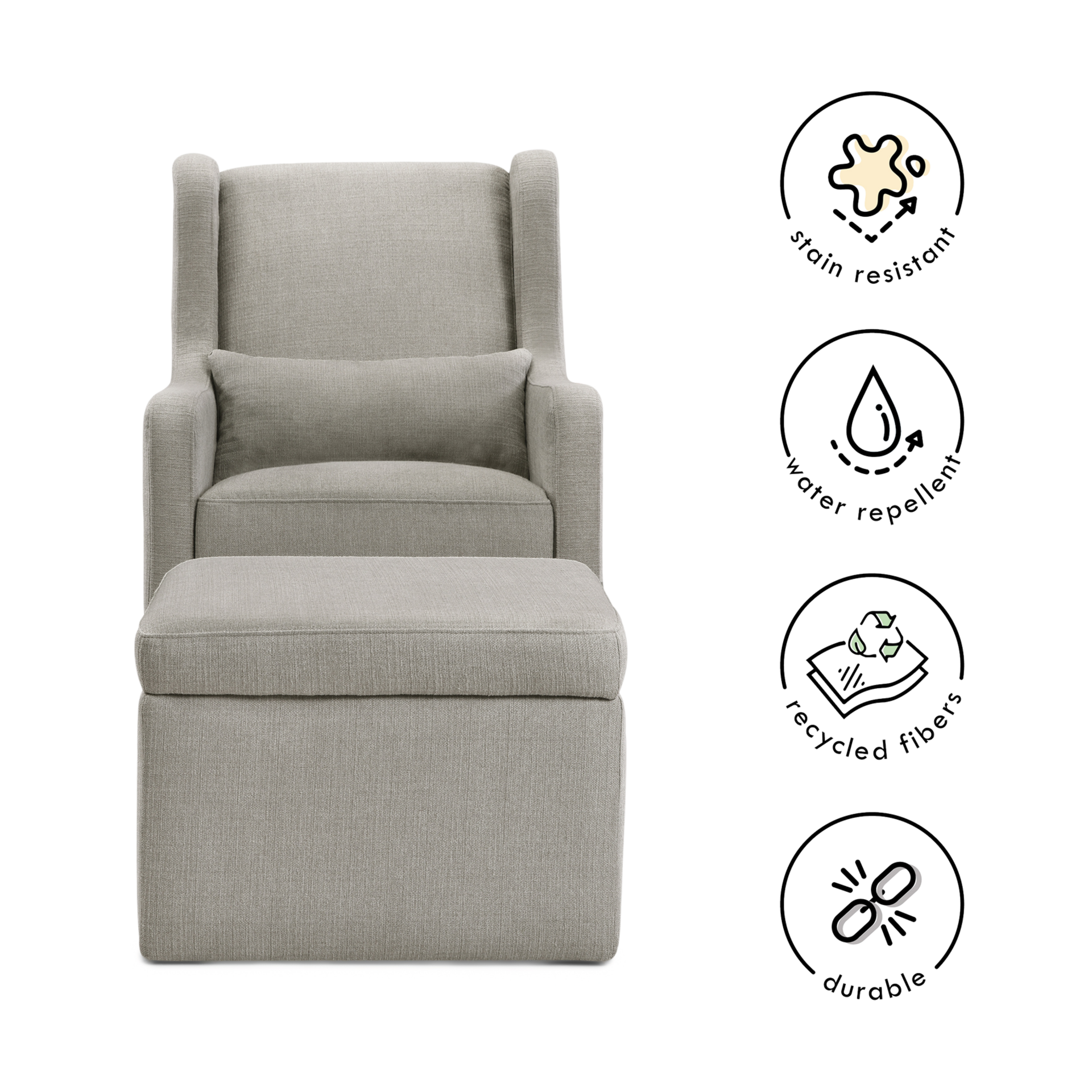 Carter's by DaVinci Adrian Swivel Glider with Storage Ottoman