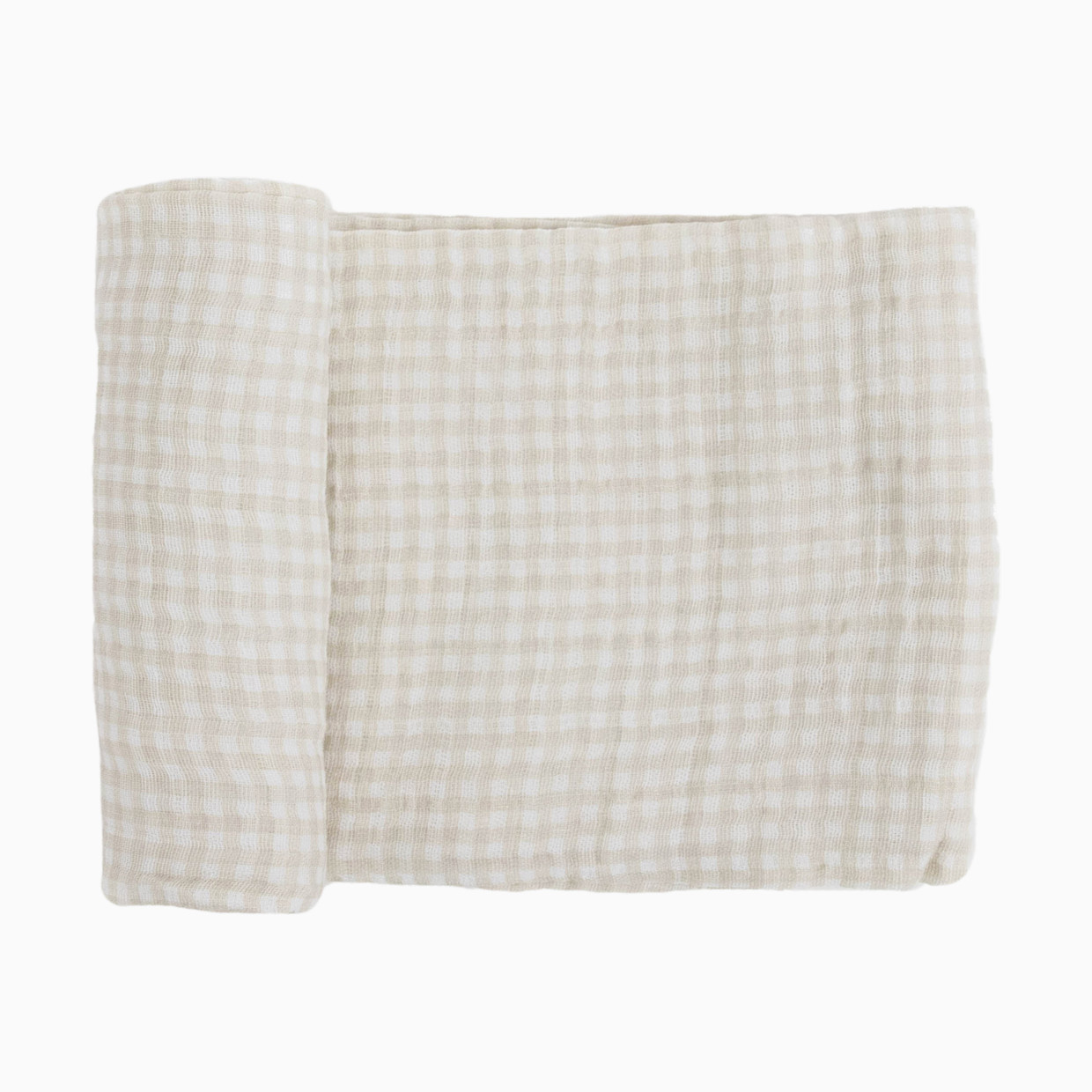 Little Unicorn Cotton Muslin Swaddle Blanket - Tan Gingham.
