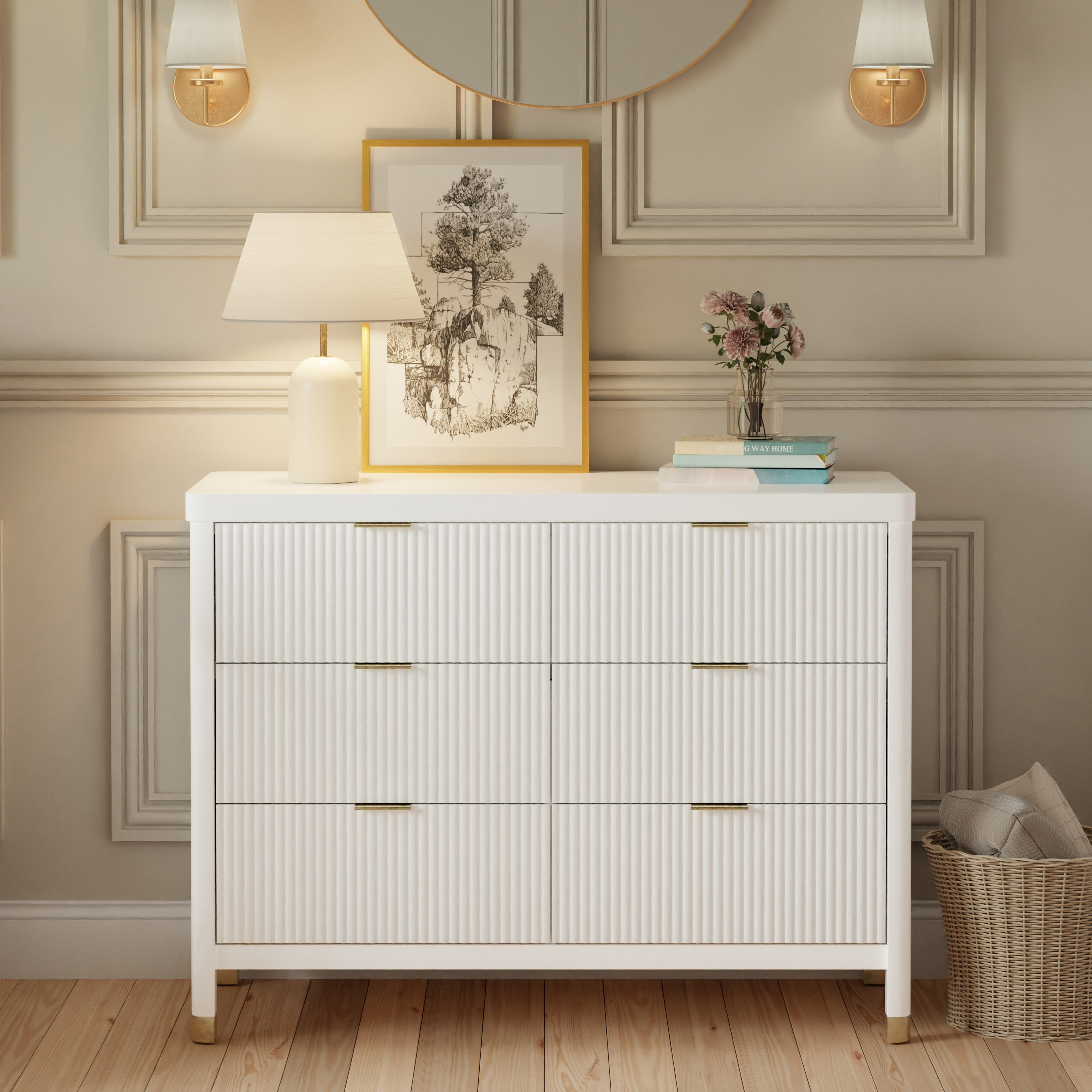 Namesake Brimsley Tambour 6-Drawer Assembled Dresser.