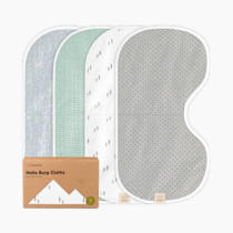 KeaBabies 4-Pack Baby Burp Cloths Baby Girl, Boy - Organic Cotton Burp Cloth, Extra Large, Absorbent, Soft Burping Cloths & Bibs Set for Babies, Newborn Burp Clothes, Thick Burp Rags (Nordic)