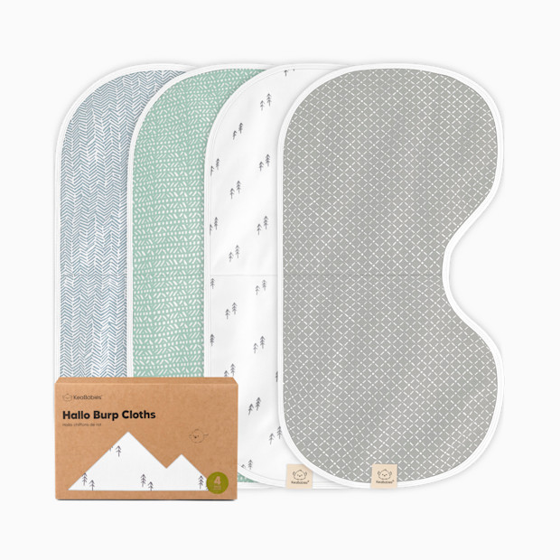 KeaBabies Hallo Burp Cloths (4 Pack).