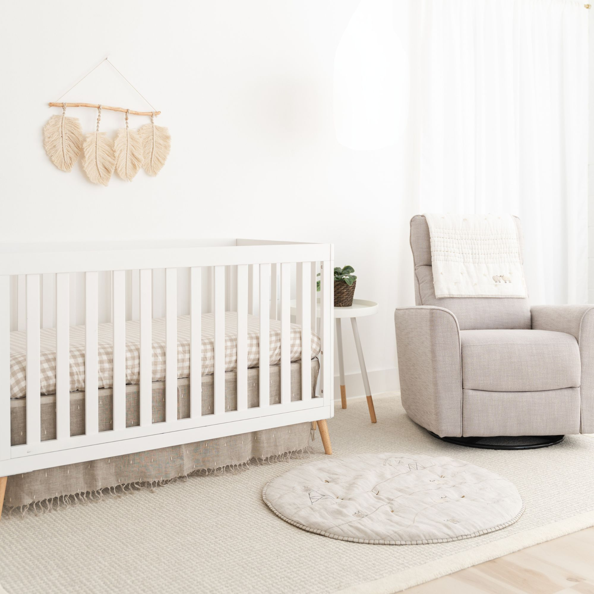 Crane Baby Finley Linen Bed Skirt.