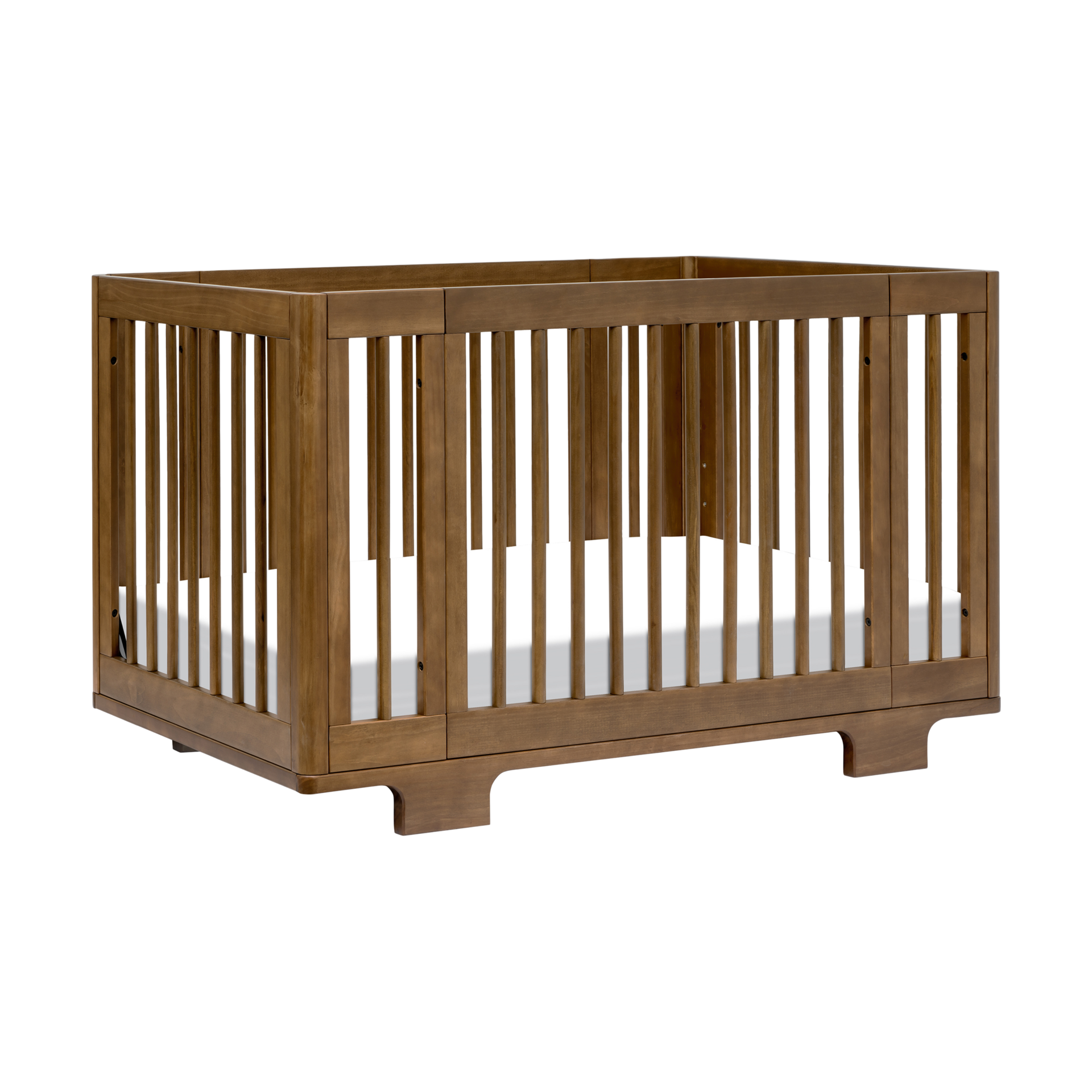 babyletto Yuzu 8-in-1 Convertible Crib with All-Stages Conversion Kits - Natural Walnut.