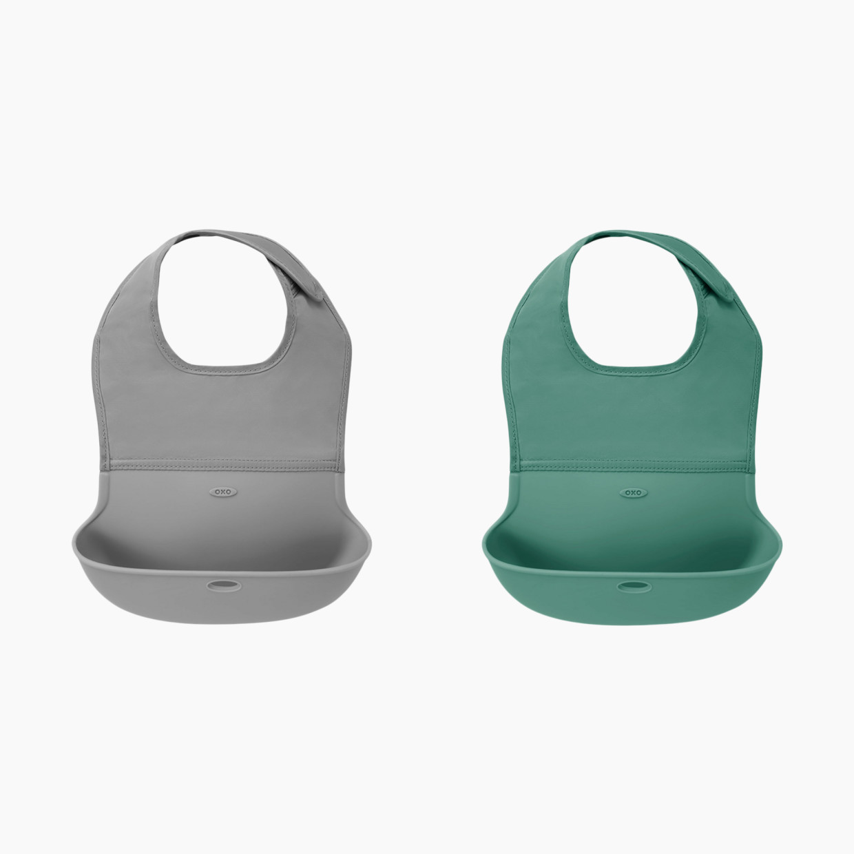 OXO Tot Roll Up Bib (2 Pack) - Sage/Gray.