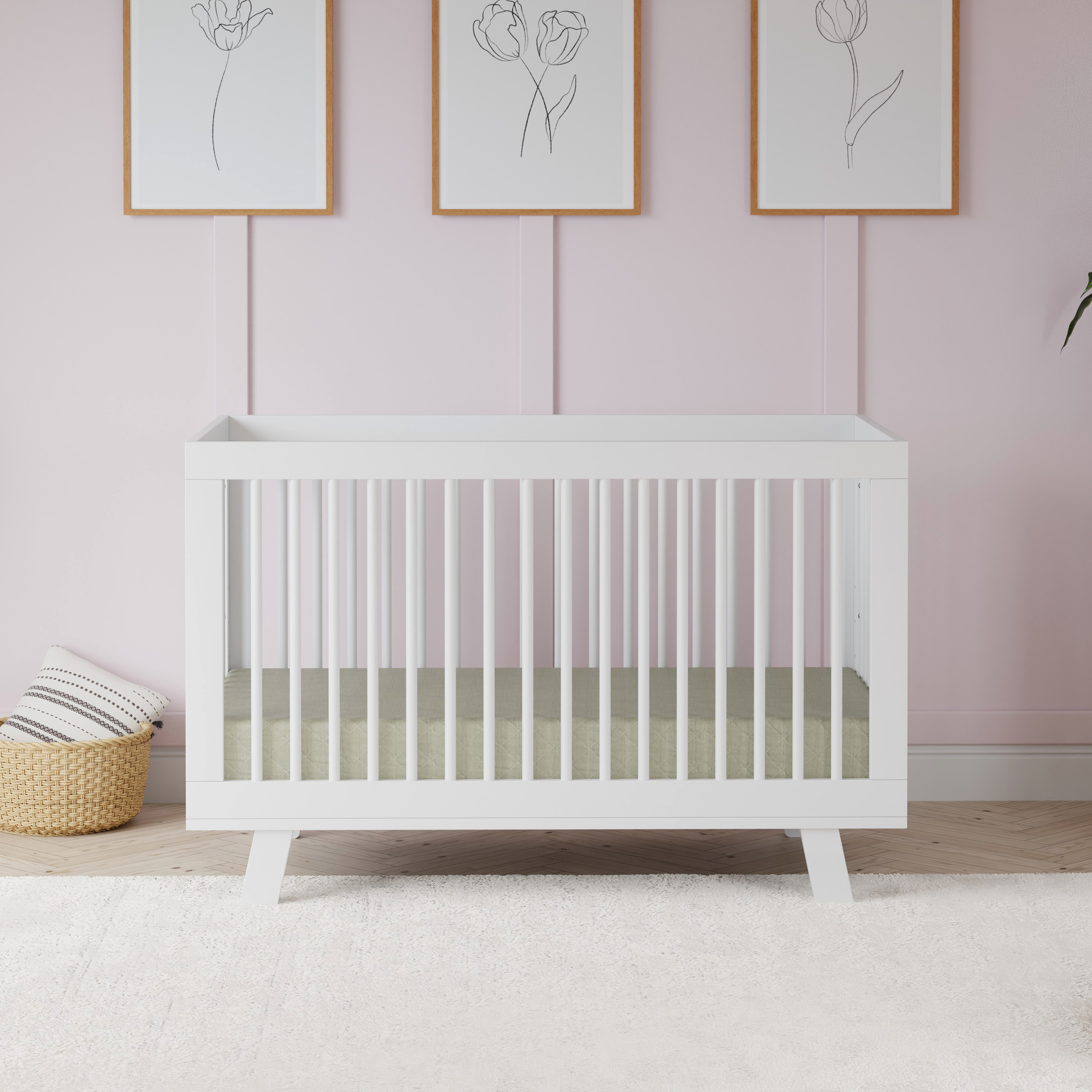 babyletto Hudson 3-in-1 Convertible Crib with Toddler Bed Conversion Kit.