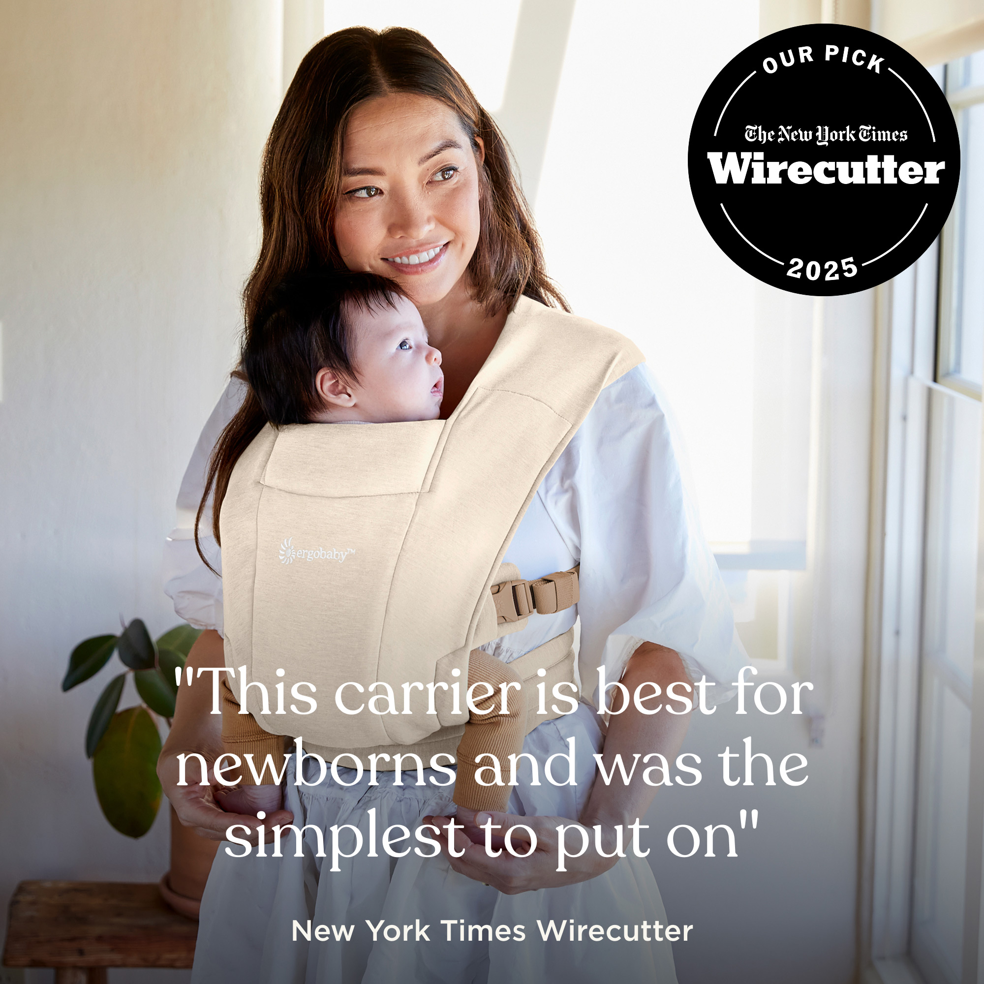 Ergobaby Embrace Baby Carrier - Luminous Ivory.