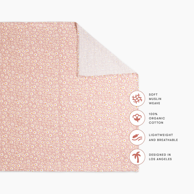 babyletto Swaddle in GOTS Certified Organic Muslin Cotton - Daisy.