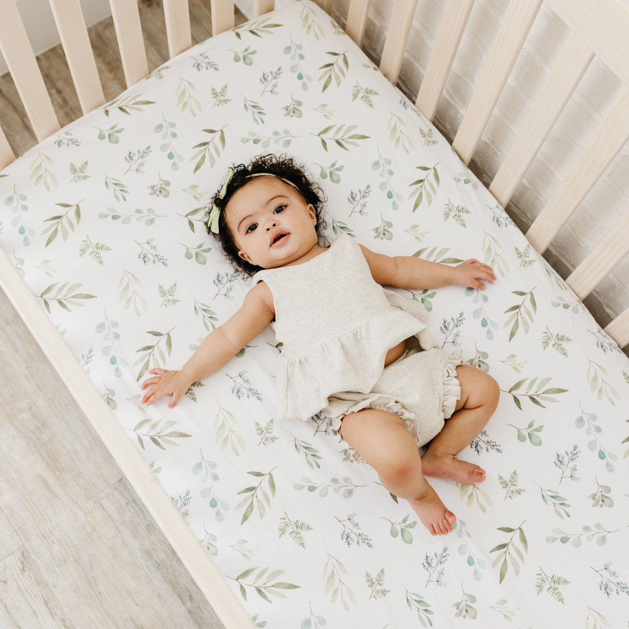 Copper Pearl Printed Premium Crib Sheet - Haven.