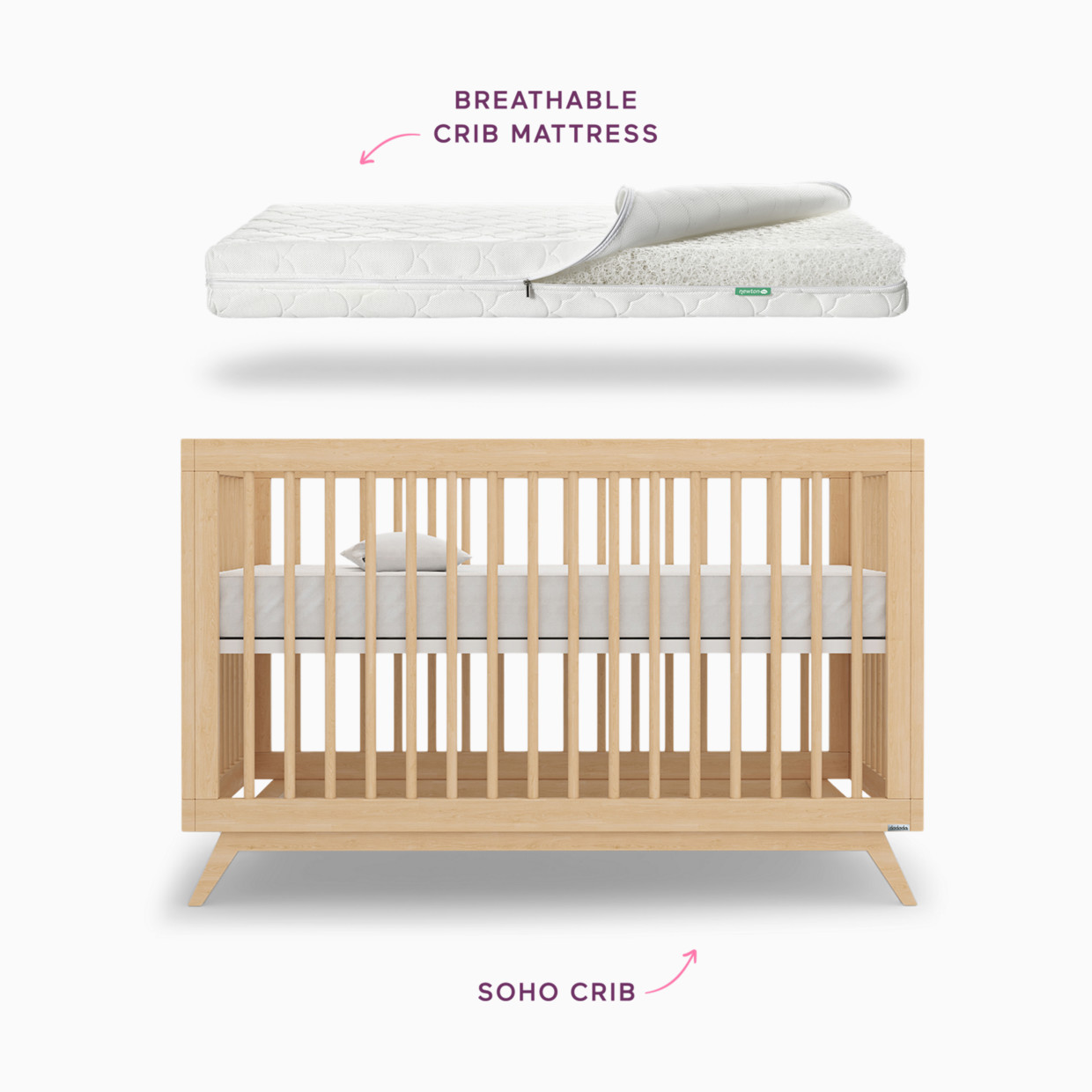 dadada x Newton Baby Soho Crib & Mattress Bundle.