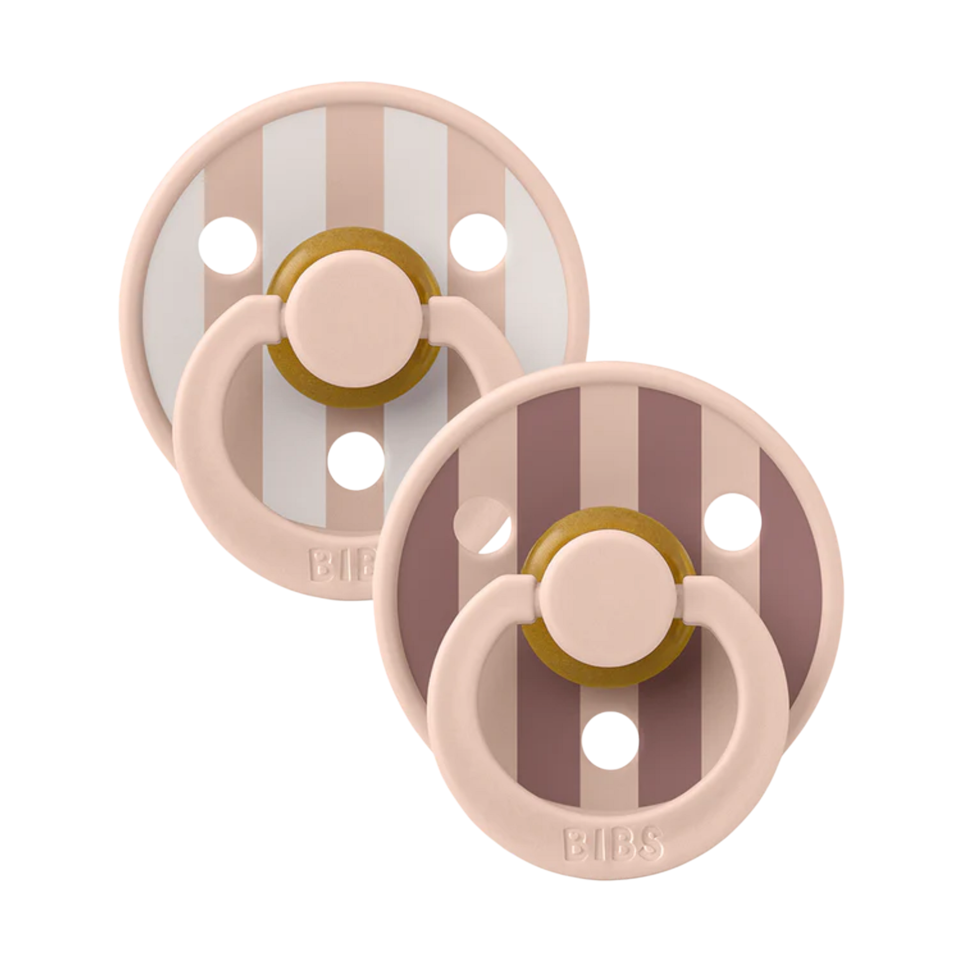 BIBS Studio Block Colour Natural Rubber Pacificier (2 Pack).