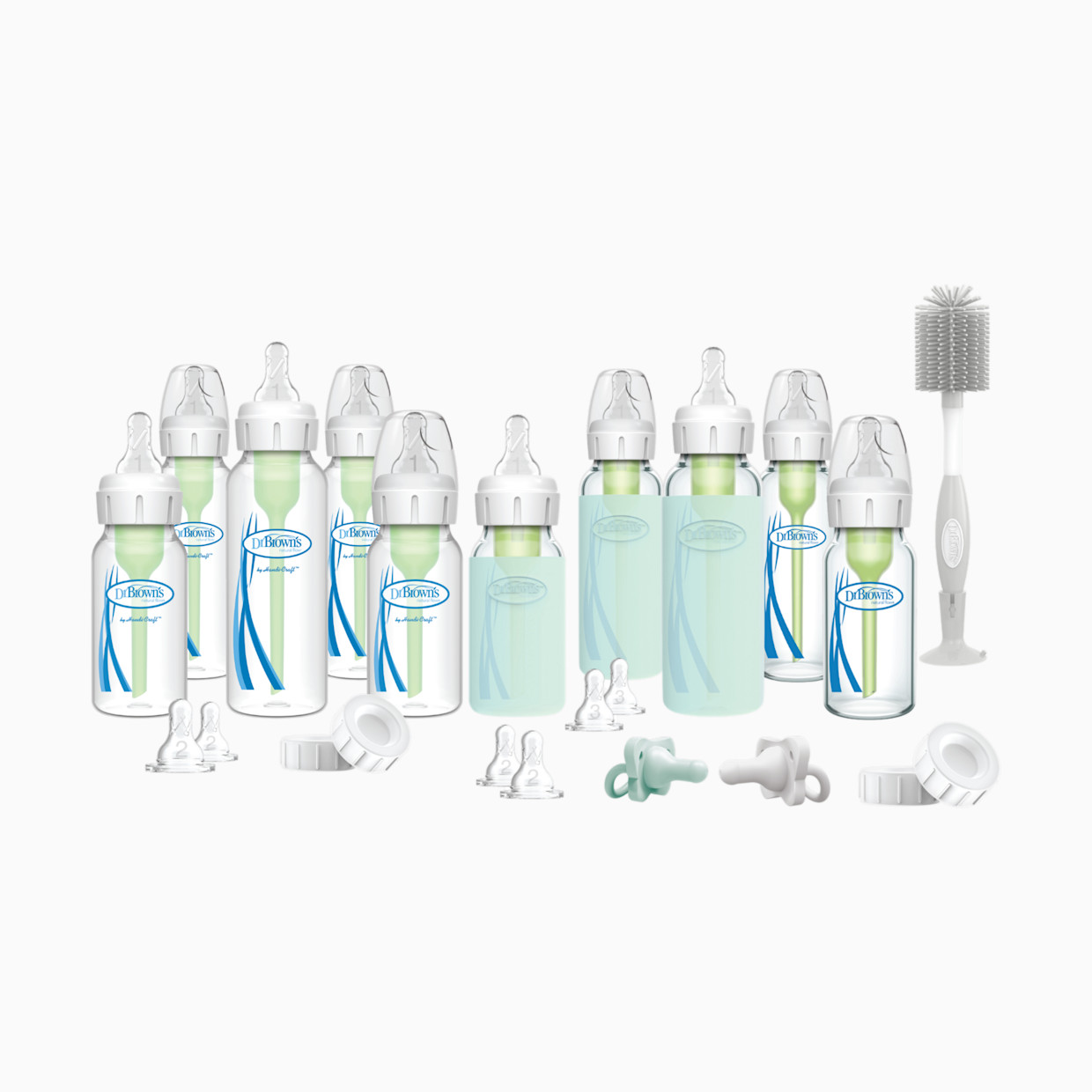 Dr. Brown's Glass and BPA-Free Plastic Baby Bottle Starter Gift Set.