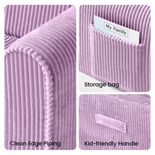 Tiny Land GentleSnug Corduroy Kid Chair - Purple.