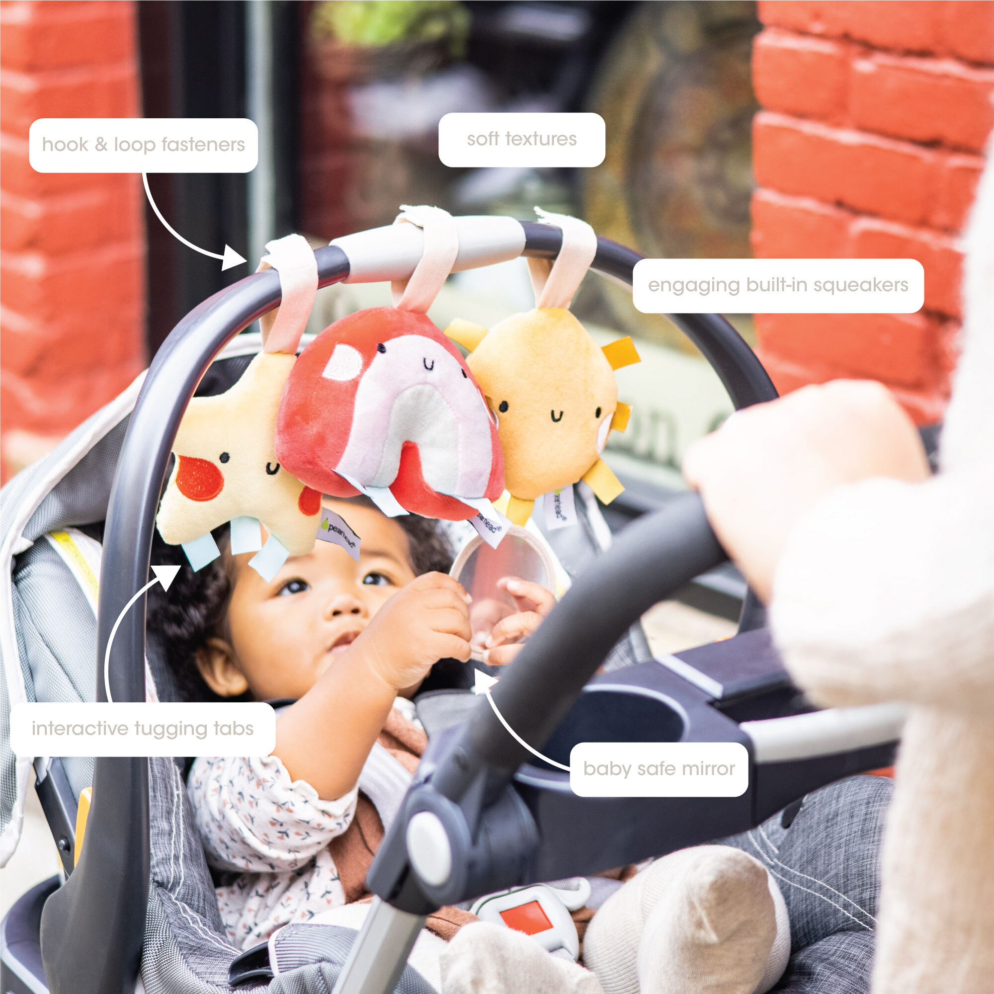 Pearhead Baby Stroller Toy Set - Rainbow.