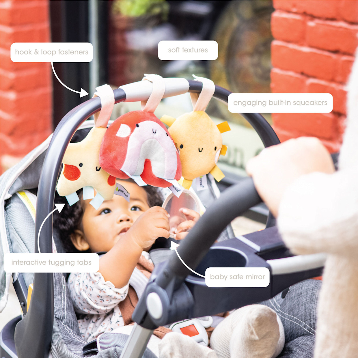 Pearhead Baby Stroller Toy Set - Rainbow.