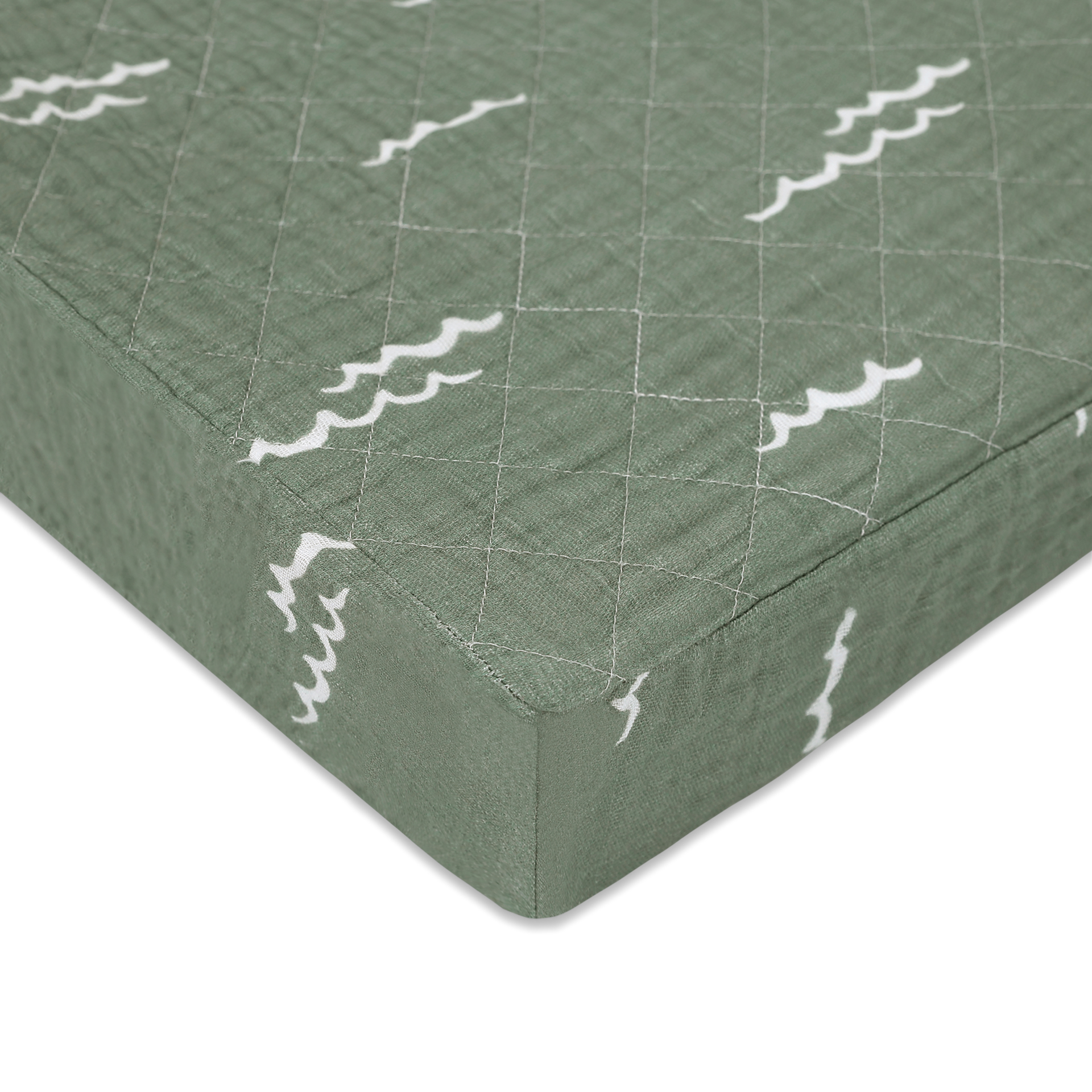 babyletto Quilted Changing Pad Cover in GOTS Certified Organic Muslin