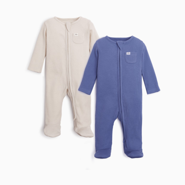 Tiny Kind Organic Waffle Zipper Footie (2 Pack).