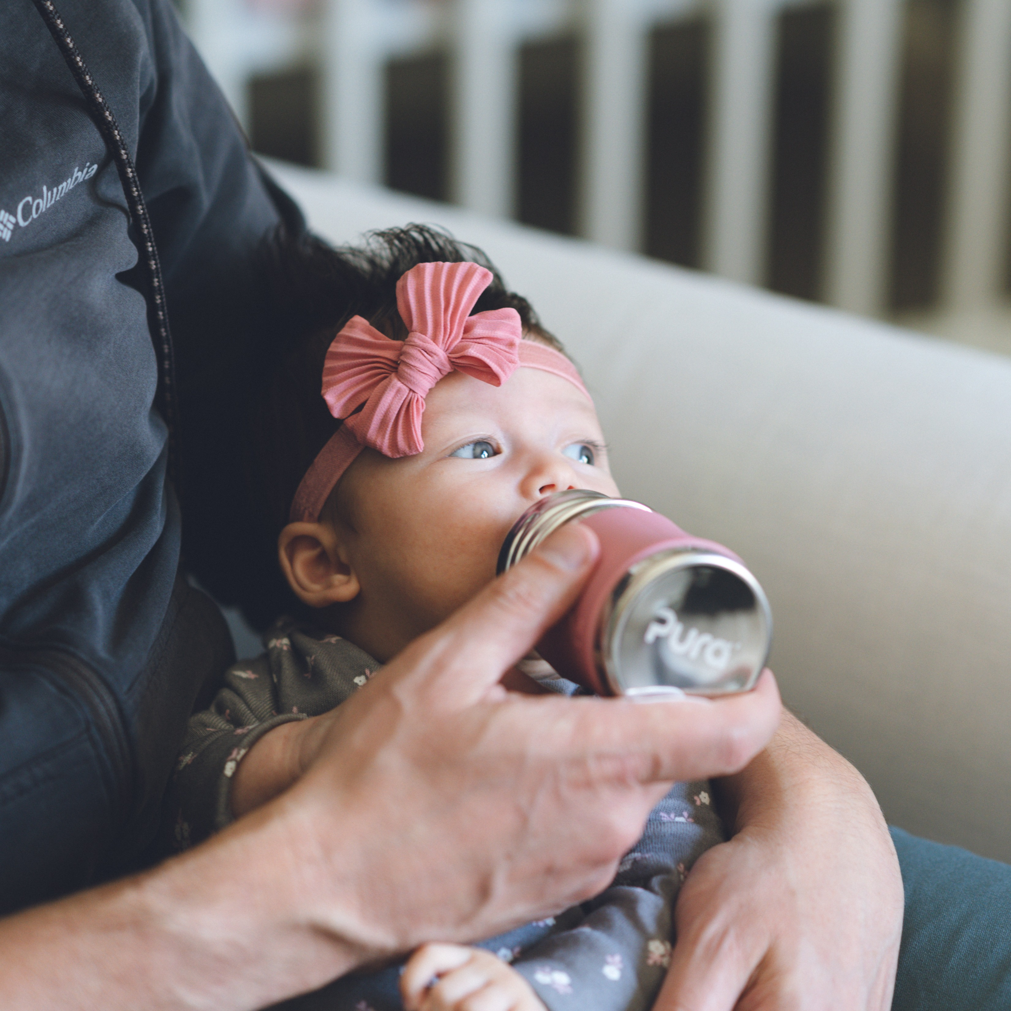 Pura Stainless Steel Baby Bottle - Rose, 5oz.