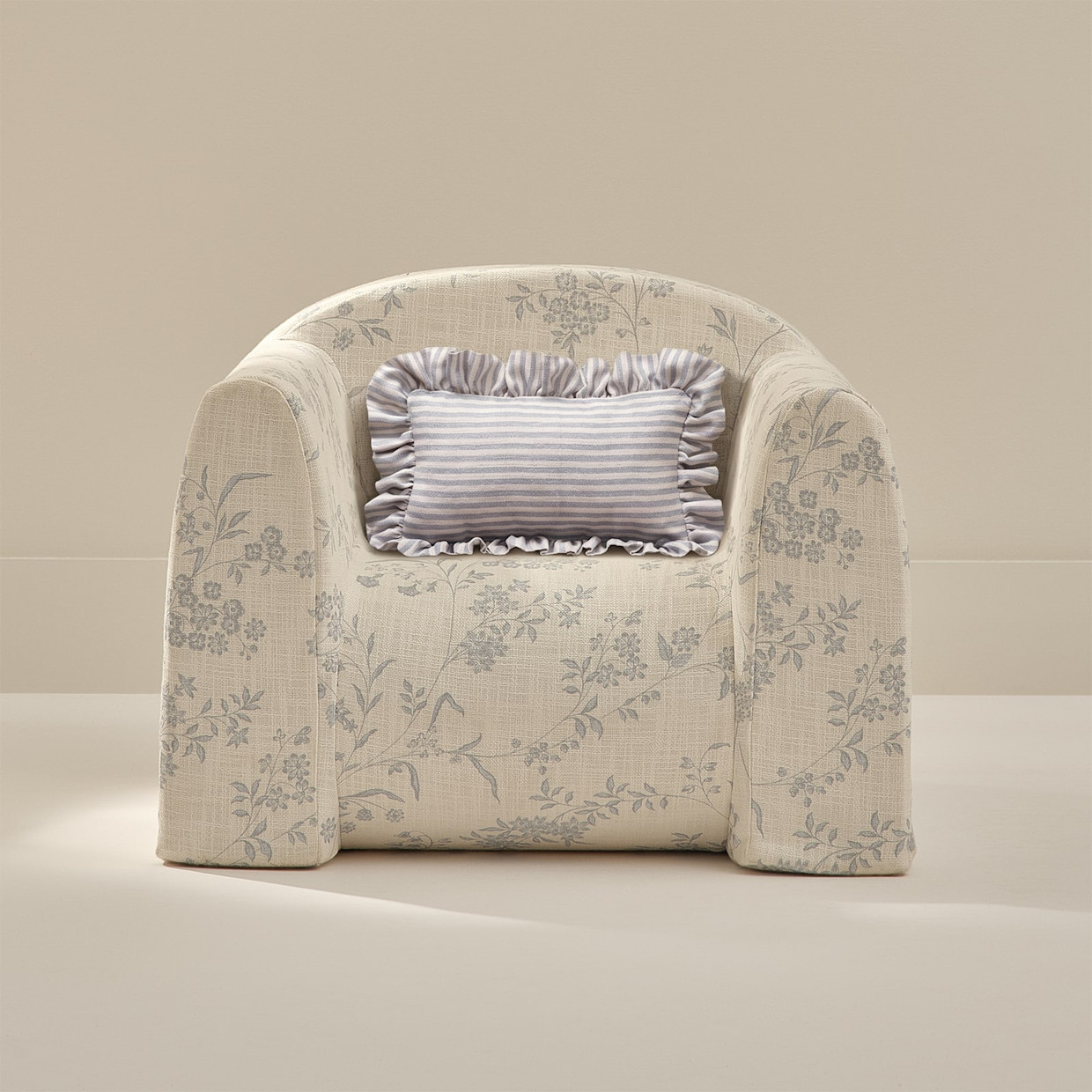 House of Noa Ruffle Pillow - Finley Ivory & Sky, Mini.