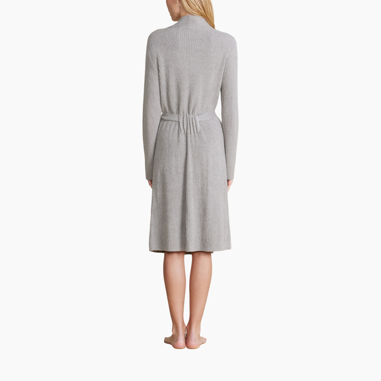 Barefoot Dreams CozyChic Lite Ribbed Robe - Dove Gray, S/M.