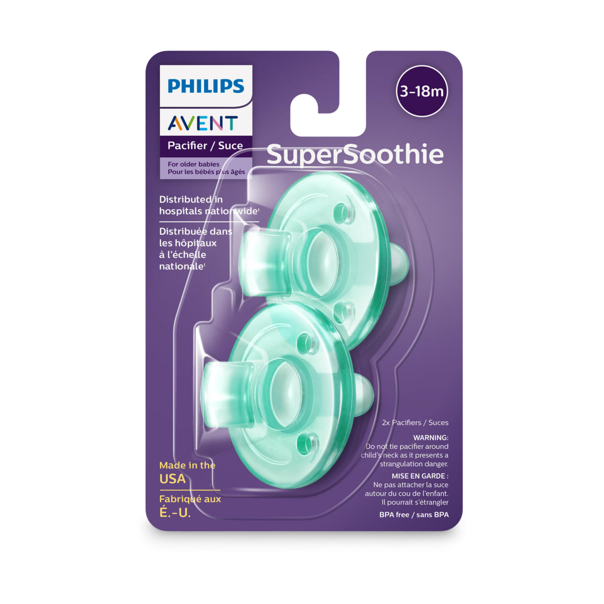 Philips Avent Soothie, 3-18 months (4 pack).