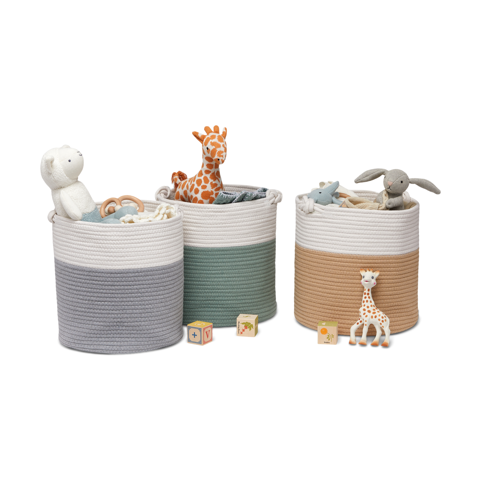 Sprucely Large & Medium Rope Basket Set.