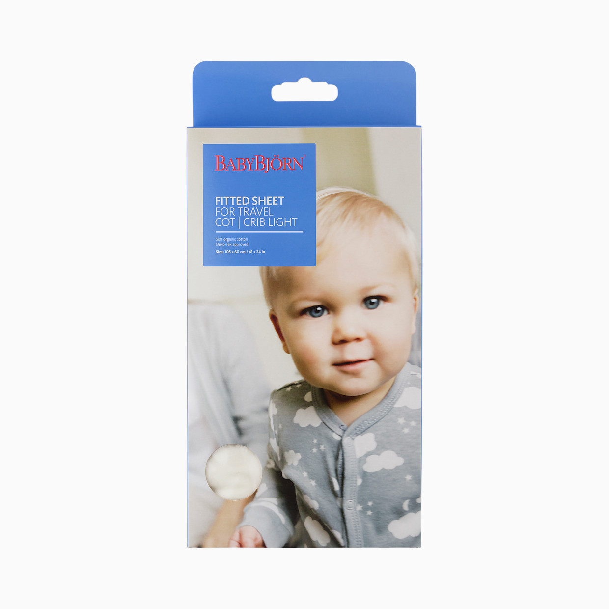 BabyBjörn Organic Fitted Sheet for Travel Crib Light - Natural White.