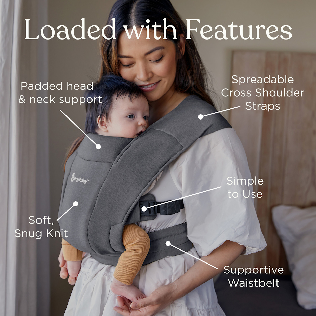 Ergobaby Embrace Baby Carrier - Heather Grey.