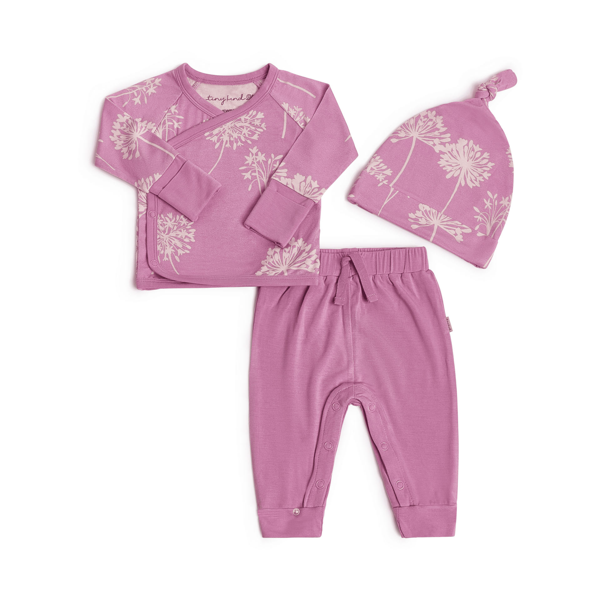 Tiny Kind Bamboo Viscose 3-Piece Newborn Take Me Home Set - Dandelion, Nb.