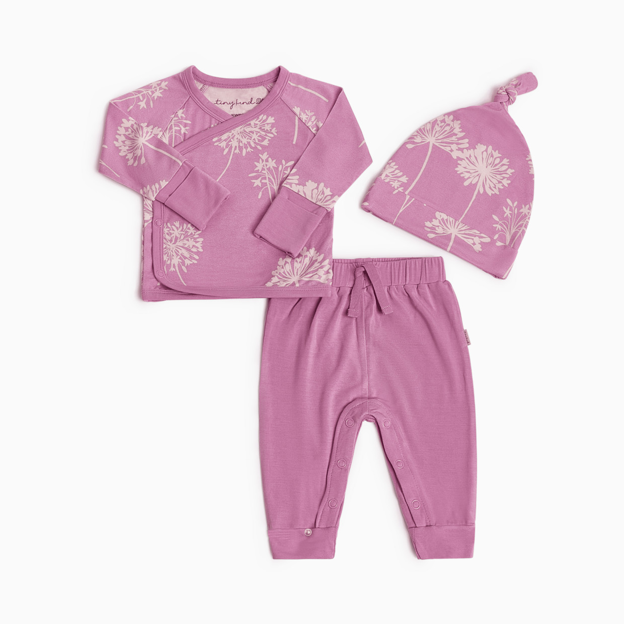 Tiny Kind Bamboo Viscose 3-Piece Newborn Take Me Home Set - Dandelion, Nb.
