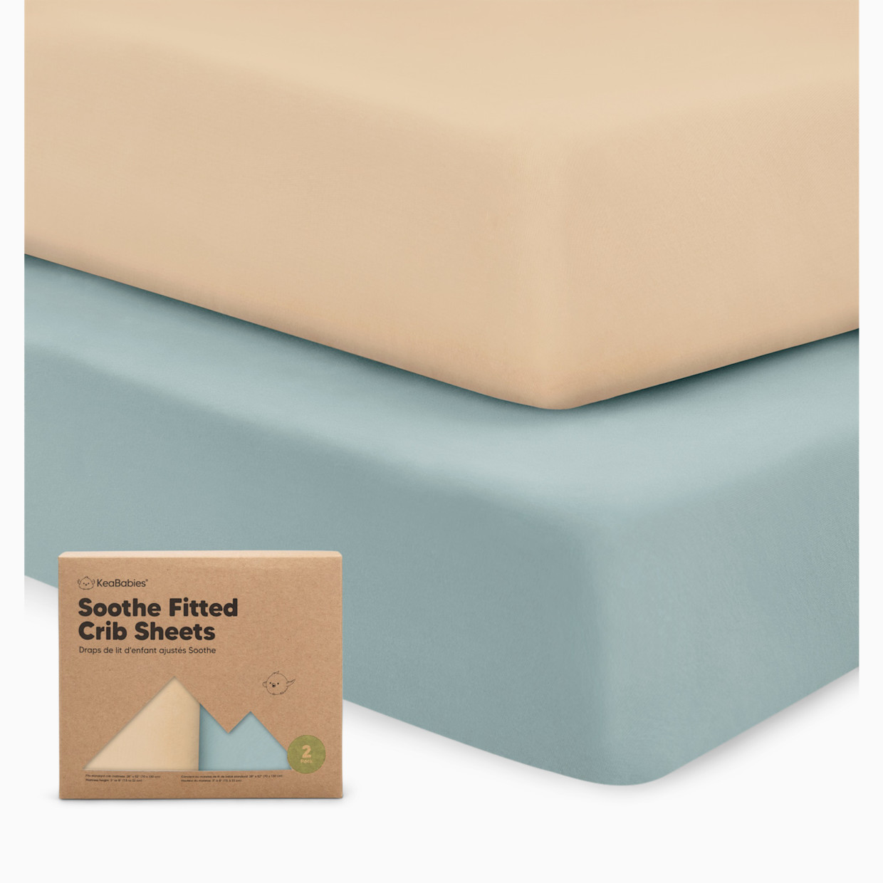 KeaBabies Soothe Fitted Crib Sheets - Toasty, 2.