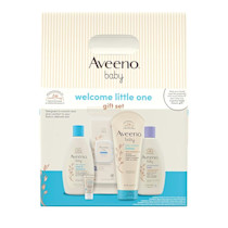 Aveeno Baby Welcome Little One Gift Set, Skincare Set with Nourishing Body Wash & Shampoo, Calming Bath Wash, All Over Wipes, Daily Moisturizing Lotion, & Balm, 5 Items