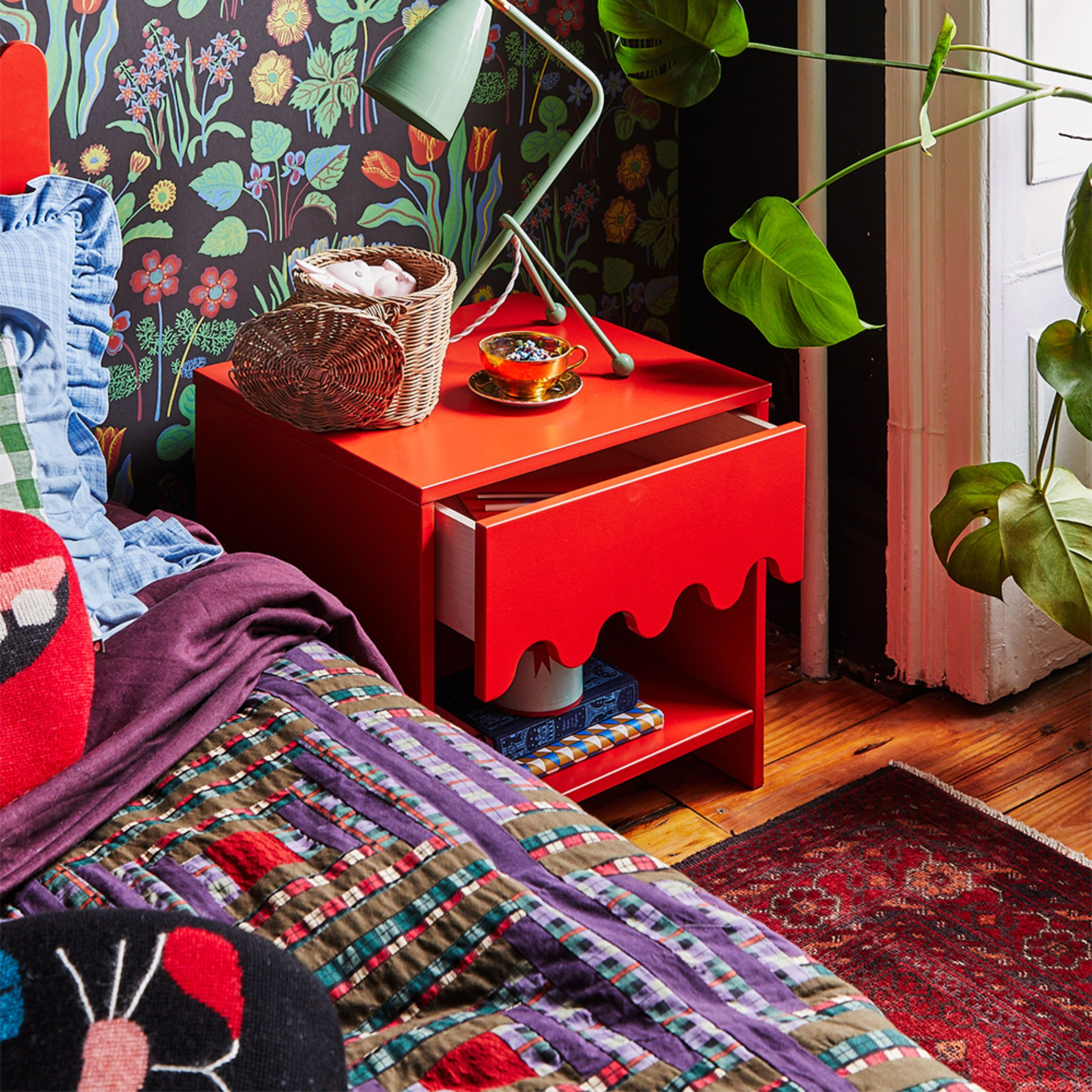 Oeuf Moss Nightstand - Tomato.