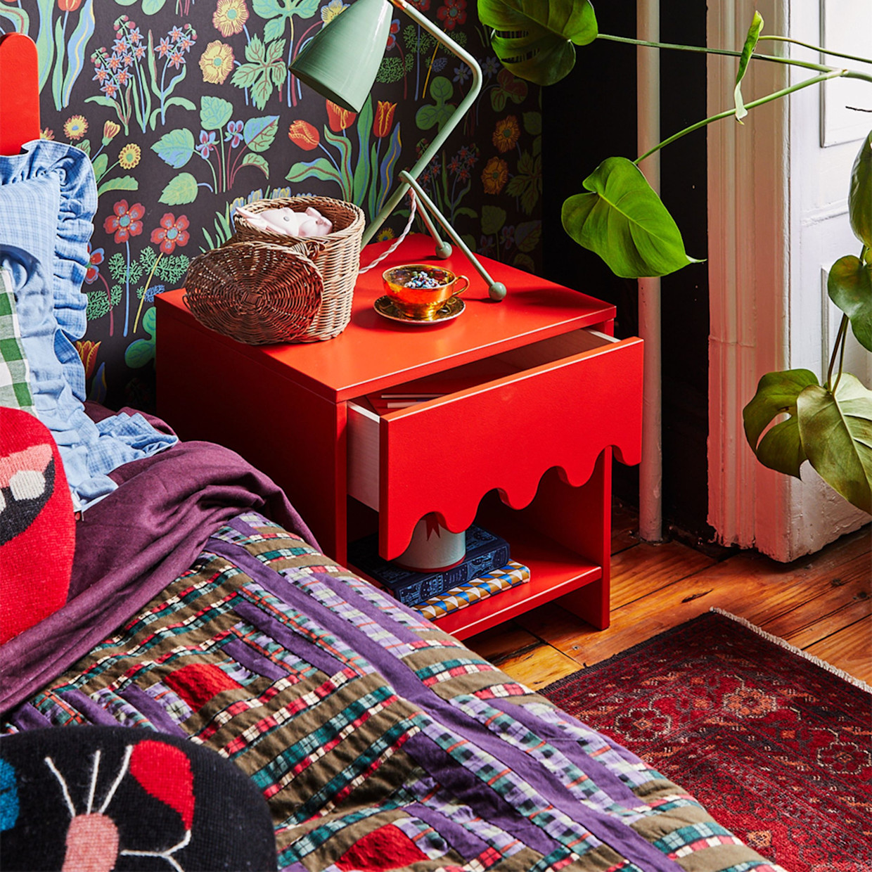 Oeuf Moss Nightstand - Tomato.