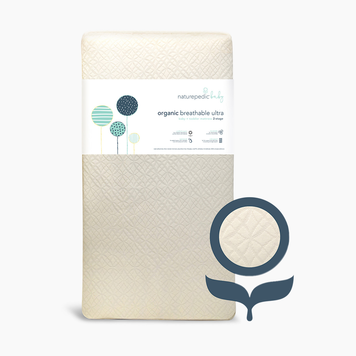 Naturepedic Organic Ultra Breathable Innerspring 2-Stage Baby Crib & Toddler Mattress.