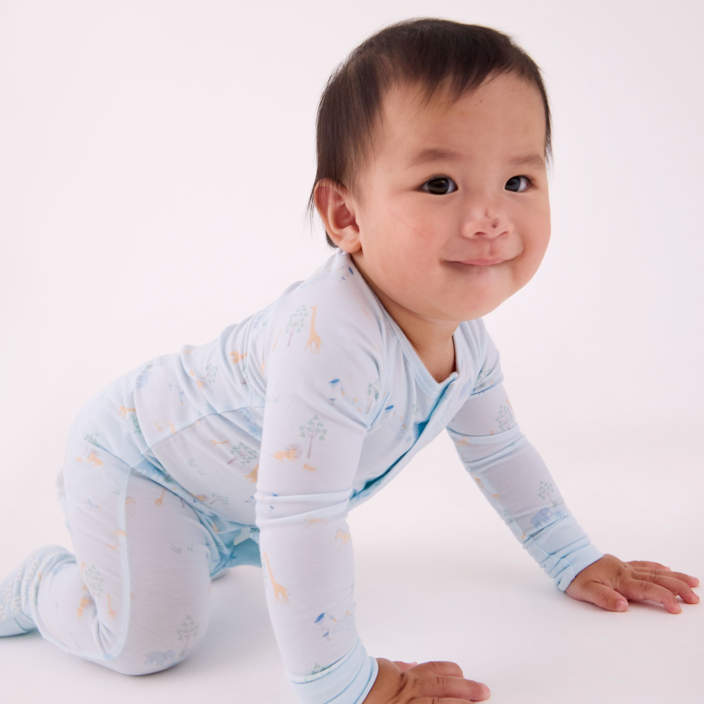 Magnetic Me Modal Magnetic Footie - Serene Safari Blue, Newborn.