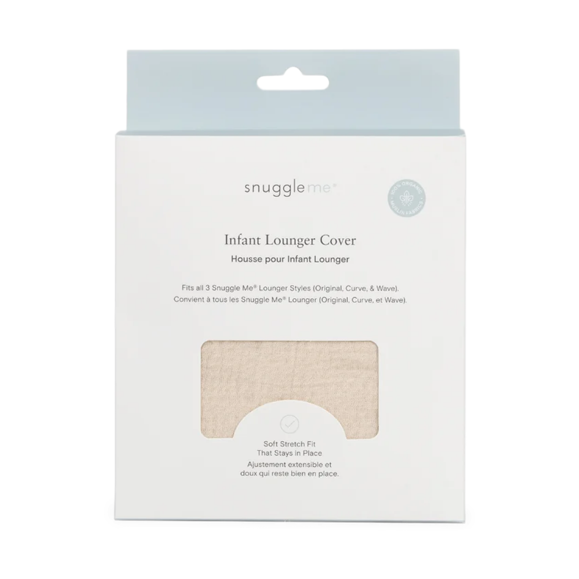 Snuggle Me Organic Infant Lounger Muslin Cover - Natural.