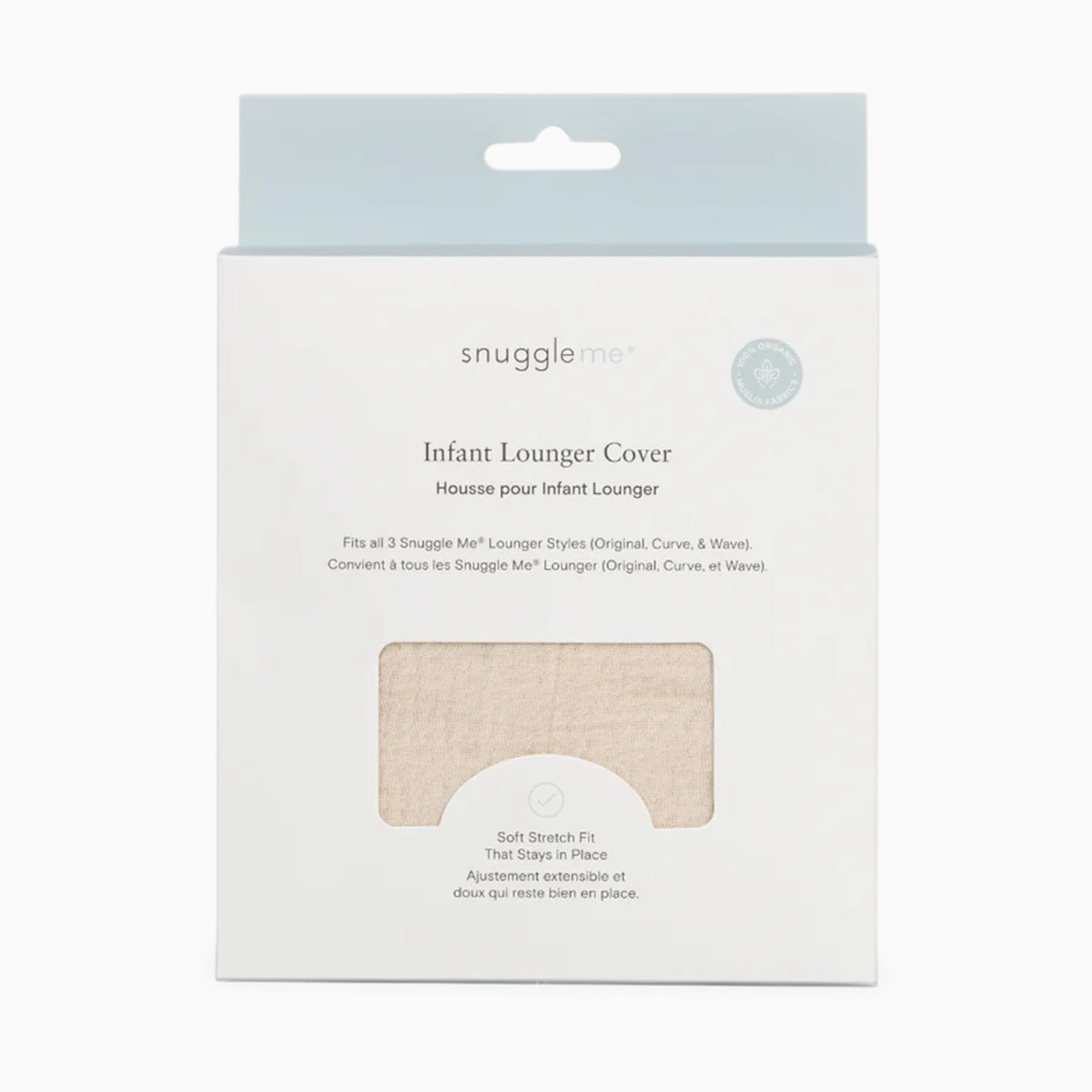 Snuggle Me Organic Infant Lounger Muslin Cover - Natural.