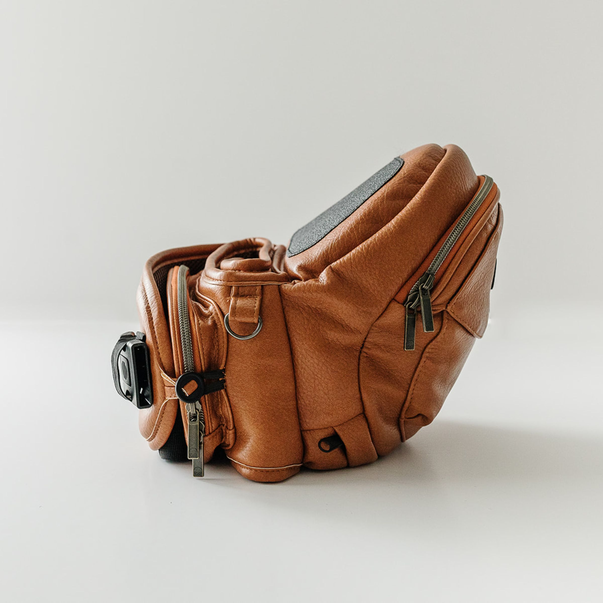 Tushbaby Hip Seat Carrier - Cognac Vegan Leather.