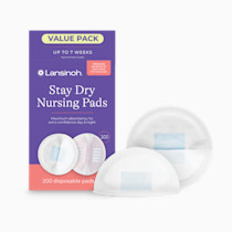 Lansinoh Stay Dry Disposable Nursing Pads, Soft and Super Absorbent Breast Pads, Breastfeeding Essentials for Moms, 200 Count