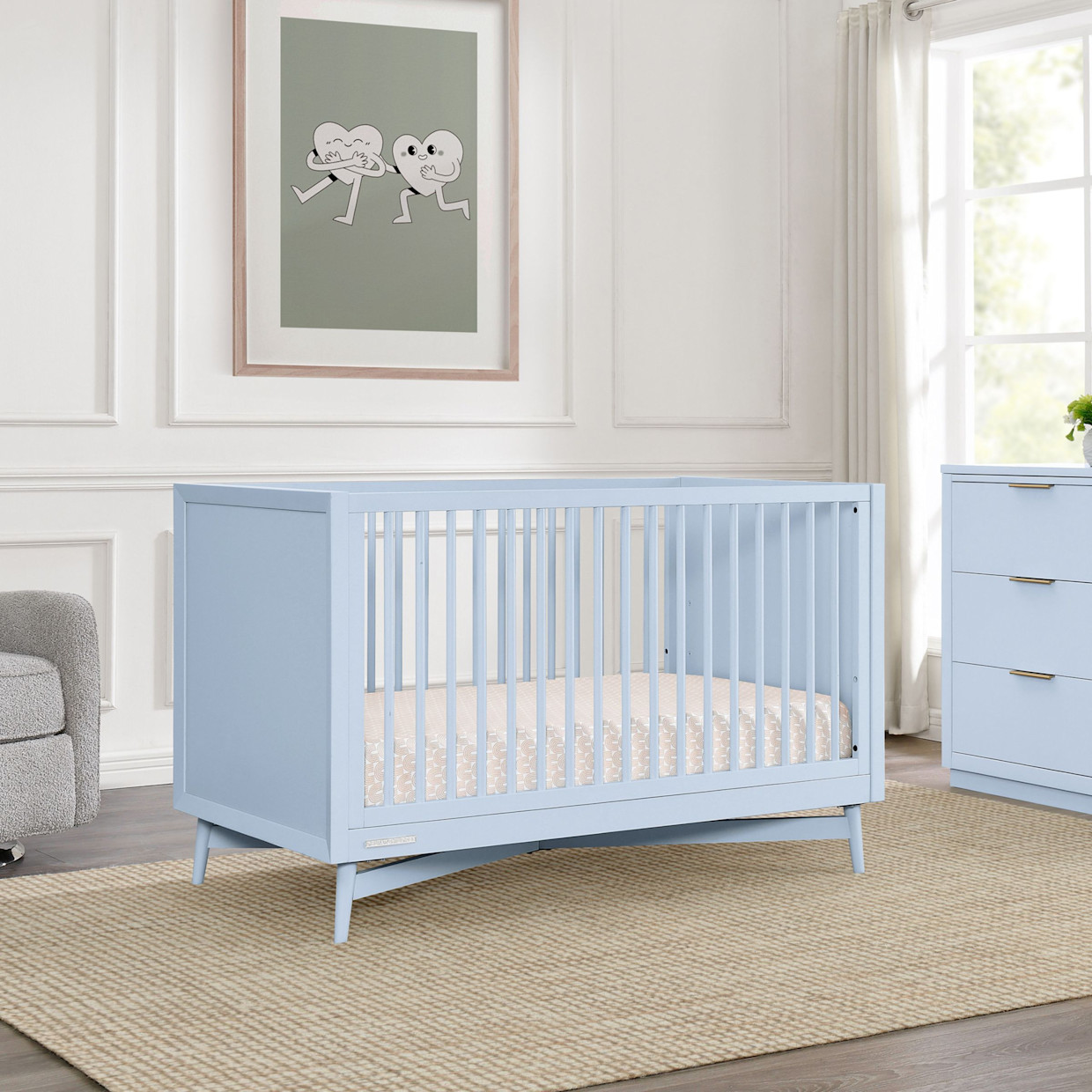 Delta Children Dylan 4-in-1 Convertible Crib - Cloud Blue.